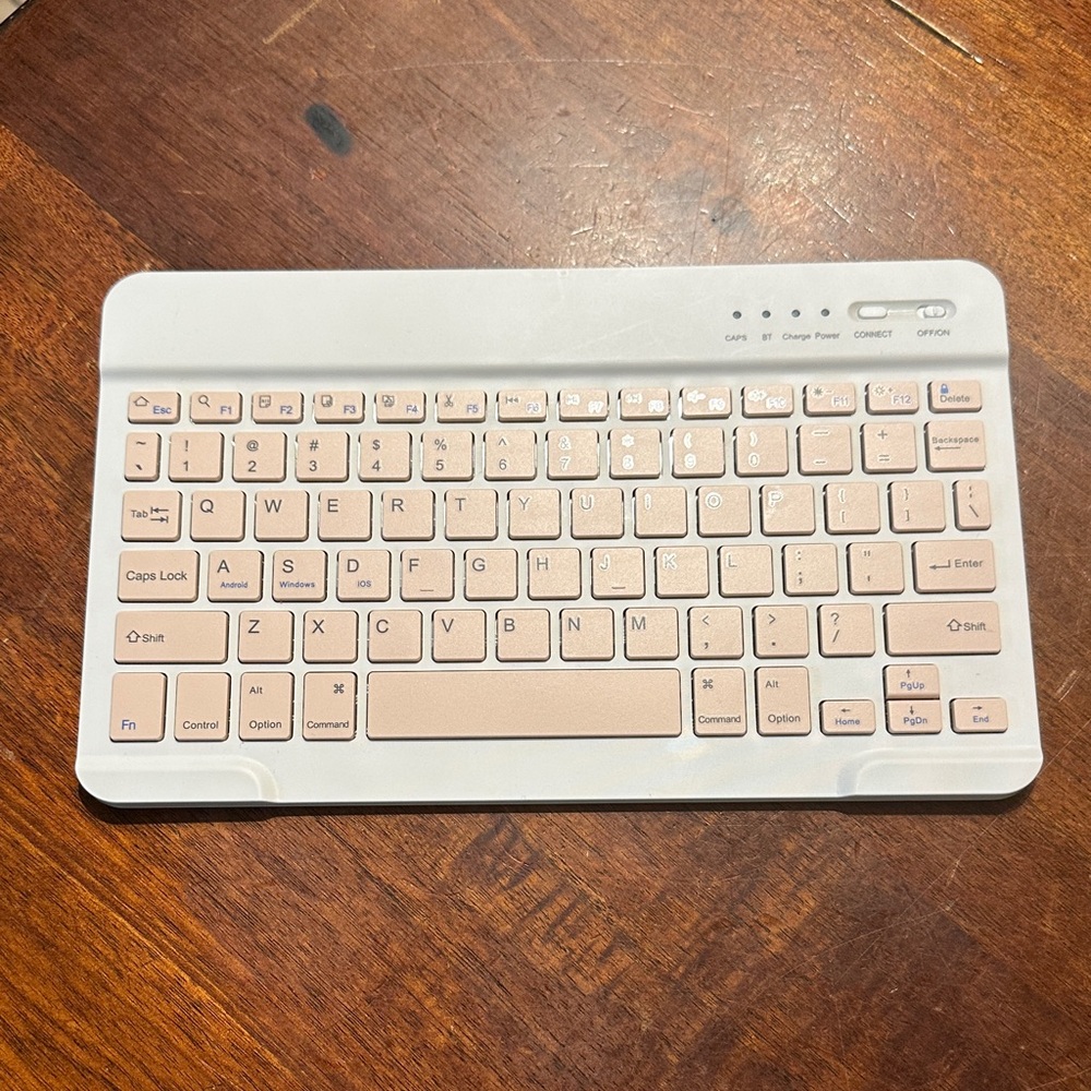 Wireless White and Pink Keyboard